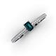 3 - Serina Classic Emerald Cut London Blue Topaz and Round Diamond 3 Row Shank Engagement Ring 