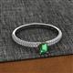2 - Serina Classic Emerald Cut Lab Created Alexandrite and Round Diamond 3 Row Shank Engagement Ring 