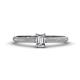1 - Serina Classic Emerald Cut Lab Grown and Round Mined Diamond 3 Row Shank Engagement Ring 