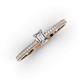 3 - Serina Classic Emerald Cut and Round Diamond 3 Row Shank Engagement Ring 