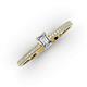3 - Serina Classic Emerald Cut Lab Grown and Round Mined Diamond 3 Row Shank Engagement Ring 