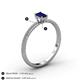 4 - Serina Classic Emerald Cut Blue Sapphire and Round Diamond 3 Row Shank Engagement Ring 