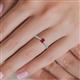 5 - Serina Classic Emerald Cut Ruby and Round Diamond 3 Row Shank Engagement Ring 