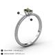 4 - Serina Classic Emerald Cut Lab Created Alexandrite and Round Diamond 3 Row Shank Engagement Ring 