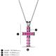 3 - Ethel Pink Sapphire Cross Pendant 