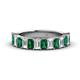 1 - Alaya Emerald Cut Emerald and Diamond 14 Stone Wedding Band 