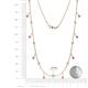 4 - Belina (17 Stn/2mm) Round Amethyst and Diamond Drop Station Necklace 