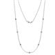 1 - Salina (7 Stn/2.6mm) Diamond and Pink Sapphire on Cable Necklace 
