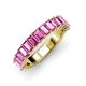 4 - Alaya Emerald Cut Pink Sapphire 14 Stone Wedding Band 
