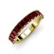 4 - Alaya Emerald Cut Red Garnet 14 Stone Wedding Band 