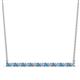 1 - Noya 2.00 mm Round Blue Topaz and Diamond Horizontal Bar Pendant Necklace 