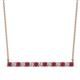 1 - Noya 2.50 mm Round Ruby and Diamond Horizontal Bar Pendant Necklace 
