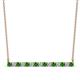 1 - Noya 2.50 mm Round Green Garnet and Diamond Horizontal Bar Pendant Necklace 