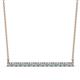 1 - Noya 2.50 mm Round Aquamarine and Diamond Horizontal Bar Pendant Necklace 