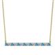1 - Noya 2.50 mm Round Blue Topaz and Diamond Horizontal Bar Pendant Necklace 