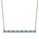 1 - Noya 2.50 mm Round Blue Topaz and Diamond Horizontal Bar Pendant Necklace 