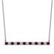 1 - Noya 2.50 mm Round Red Garnet and Diamond Horizontal Bar Pendant Necklace 