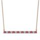 1 - Noya 2.50 mm Round Rhodolite Garnet and Diamond Horizontal Bar Pendant Necklace 