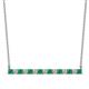 1 - Noya 2.50 mm Round Emerald and Diamond Horizontal Bar Pendant Necklace 