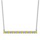1 - Noya 2.50 mm Round Yellow Sapphire and Diamond Horizontal Bar Pendant Necklace 