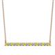 1 - Noya 2.50 mm Round Yellow Sapphire and Diamond Horizontal Bar Pendant Necklace 