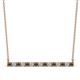 1 - Noya 2.50 mm Round Smoky Quartz and Diamond Horizontal Bar Pendant Necklace 