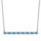 1 - Noya 2.50 mm Round Diamond and Blue Topaz Horizontal Bar Pendant Necklace 