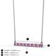 2 - Noya 2.50 mm Round Pink Sapphire and Diamond Horizontal Bar Pendant Necklace 