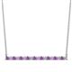 1 - Noya 2.00 mm Round Amethyst and Lab Grown Diamond Horizontal Bar Pendant Necklace 
