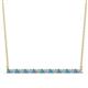 1 - Noya 2.00 mm Round Blue Topaz and Lab Grown Diamond Horizontal Bar Pendant Necklace 