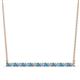 1 - Noya 2.00 mm Round Blue Topaz and Lab Grown Diamond Horizontal Bar Pendant Necklace 