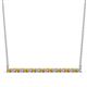 1 - Noya 2.00 mm Round Citrine and Lab Grown Diamond Horizontal Bar Pendant Necklace 