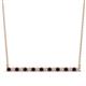 1 - Noya 2.00 mm Round Red Garnet and Lab Grown Diamond Horizontal Bar Pendant Necklace 