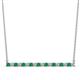 1 - Noya 2.00 mm Round Emerald and Lab Grown Diamond Horizontal Bar Pendant Necklace 