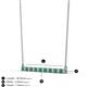 2 - Noya 2.00 mm Round Emerald and Lab Grown Diamond Horizontal Bar Pendant Necklace 