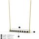 2 - Noya 2.00 mm Round Black Diamond and White Lab Grown Diamond Horizontal Bar Pendant Necklace 