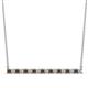 1 - Noya 2.00 mm Round Smoky Quartz and Lab Grown Diamond Horizontal Bar Pendant Necklace 