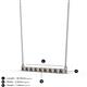 2 - Noya 2.00 mm Round Smoky Quartz and Lab Grown Diamond Horizontal Bar Pendant Necklace 