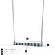2 - Noya 2.00 mm Round London Blue Topaz and Lab Grown Diamond Horizontal Bar Pendant Necklace 