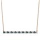 1 - Noya 2.00 mm Round Blue Diamond and White Lab Grown Diamond Horizontal Bar Pendant Necklace 