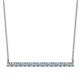 1 - Noya 2.50 mm Round Aquamarine and Lab Grown Diamond Horizontal Bar Pendant Necklace 