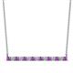 1 - Noya 2.50 mm Round Amethyst and Lab Grown Diamond Horizontal Bar Pendant Necklace 