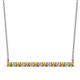 1 - Noya 2.50 mm Round Citrine and Lab Grown Diamond Horizontal Bar Pendant Necklace 