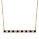 1 - Noya 2.50 mm Round Red Garnet and Lab Grown Diamond Horizontal Bar Pendant Necklace 