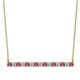 1 - Noya 2.50 mm Round Rhodolite Garnet and Lab Grown Diamond Horizontal Bar Pendant Necklace 