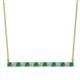 1 - Noya 2.50 mm Round Emerald and Lab Grown Diamond Horizontal Bar Pendant Necklace 