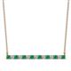 1 - Noya 2.50 mm Round Emerald and Lab Grown Diamond Horizontal Bar Pendant Necklace 
