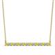 1 - Noya 2.50 mm Round Yellow Sapphire and Lab Grown Diamond Horizontal Bar Pendant Necklace 