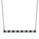 1 - Noya 2.50 mm Round London Blue Topaz and Lab Grown Diamond Horizontal Bar Pendant Necklace 