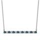1 - Noya 2.50 mm Round Blue Diamond and White Lab Grown Diamond Horizontal Bar Pendant Necklace 